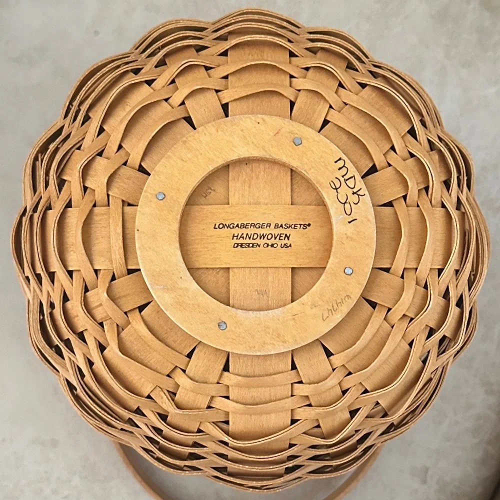Longaberger 2001 Pumpkin Patch Basket with Lid & Bread Basket Orchard Park Plaid - Picture 7 of 16
